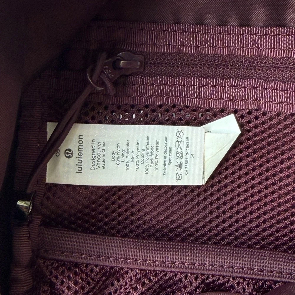 Lululemon City Adventurer Backpack 20L Burgundy Athletic Yoga Travel Bag